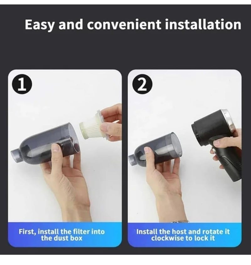 IDELLA Handheld Car Vacuum Cordless, Portable Car Vacuum with 21000pa High Power Suction, Batteries Long Endurance, 18v/120w Mini Vacuum Cleaner for Car, Home, Office, Pet (Small) - Image 3