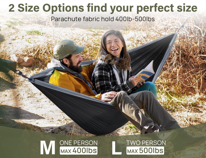 Kootek Camping Hammock 500 lbs Capacity, Portable Hammocks with Tree Straps & Attached Carry Bag, Camping Essentials Gear, Perfect for Outside Indoor Hiking Beach Backpack Travel - Image 2