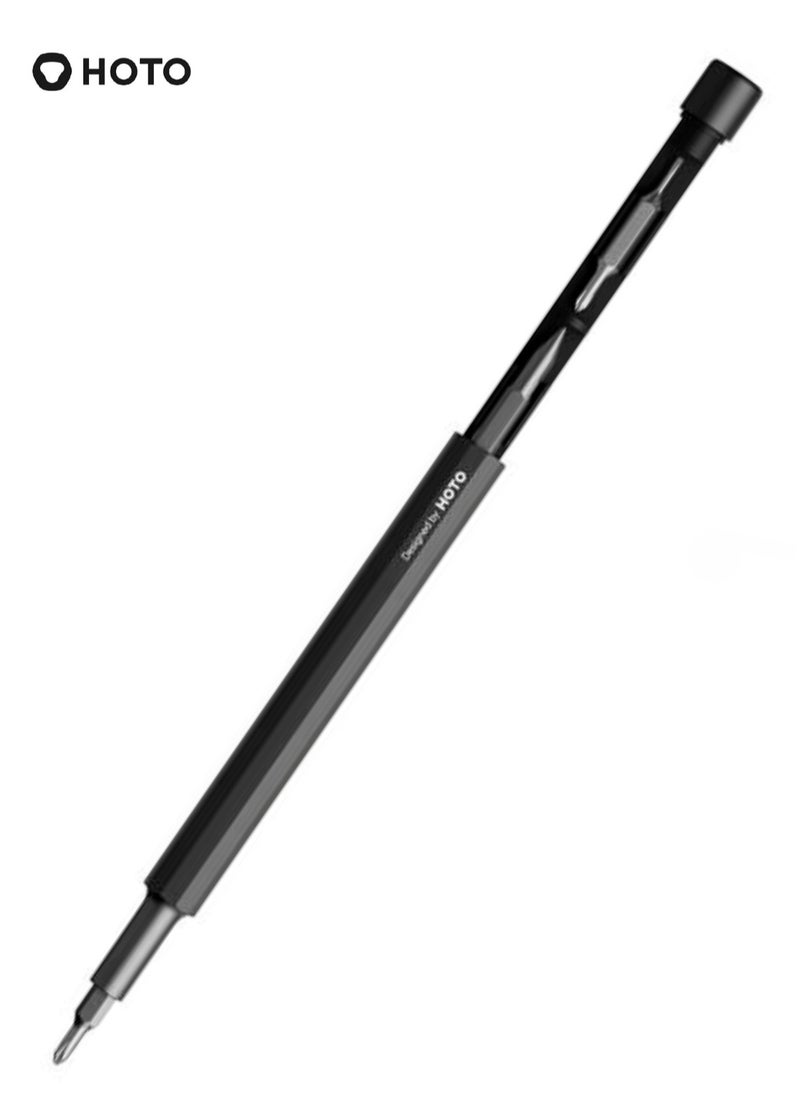 HOTO Precision Pocket Screwdriver Pen – HOTO Little Pocket Multi-Tool with 5 Bits, Soft Pencil Tip, Magnetic Storage, Premium Aluminum Body – Black – QWLSD013  - Image 1