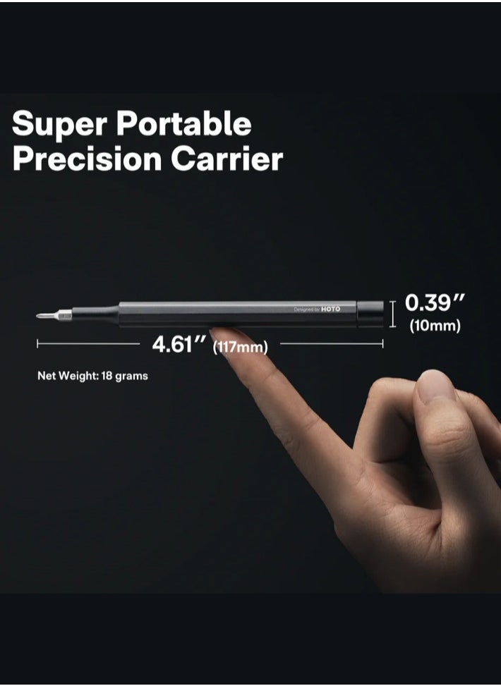HOTO Precision Pocket Screwdriver Pen – HOTO Little Pocket Multi-Tool with 5 Bits, Soft Pencil Tip, Magnetic Storage, Premium Aluminum Body – Black – QWLSD013  - Image 4