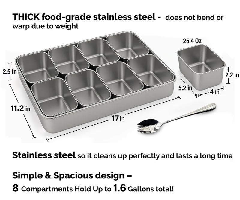 Jugetware Stainless Steel Yakumi Pan, Yakumi Pans, Yakumi Mise En Place, Mise En Place Containers, Japanese Food Container, Spice Box Indian Masala Dabba, Stainless Steel Condiment Containers - Image 2