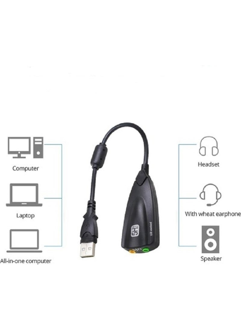 Steel - USB To Sound Card Virtual 7.1 Series 5hv2 12 Channel Equalizer - Image 1