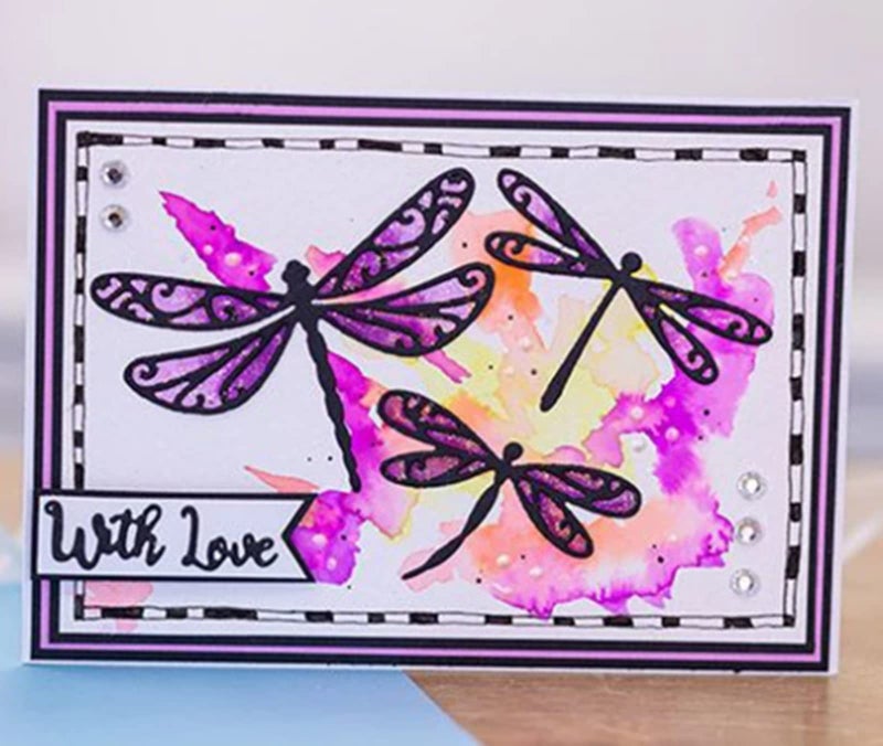 hinana 3pcs/Set Beautiful Dragonflies Frame Metal Die Cuts,Dragonfly Cutting Dies Cut Stencils for DIY Scrapbooking Photo Decorative Embossing Paper Dies for Scrapbooking Card Making - Image 3
