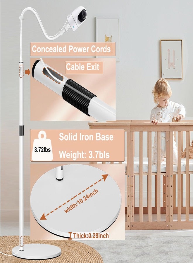 Derebir Baby Monitor Floor Stand Holder Mount Compatible with eufy E30 / E220 / C220 / E21/ E110 / C2110 / T8417/ T8354/ T8300 Cameras Adjustable Height and Stable Base Flexible Baby Cameras Holder - Image 5