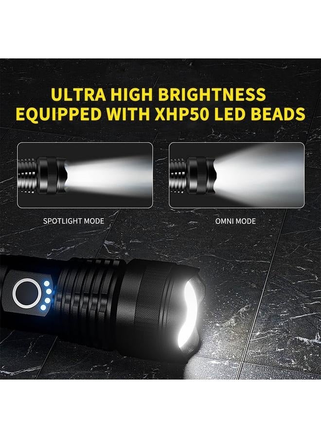 Rechargeable Flashlights, Portable LED Flashlight USB, High Powered Flashlight Long Lasting, Adjusting Flashlight Water Proof - Image 5