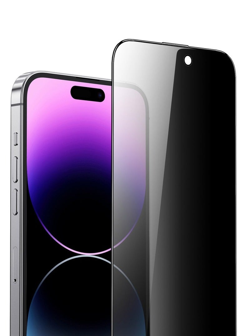 Green Lion 9H Steve Privacy Anti-Peeping Glass for iPhone 15 - Black Edge/Privacy - Image 2