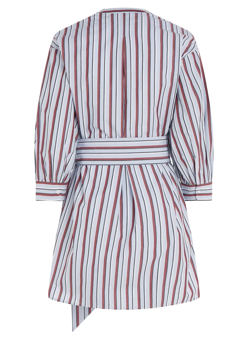 TOMMY HILFIGER Striped Tie Detail Shirt Dress