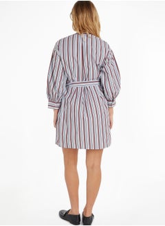 TOMMY HILFIGER Striped Tie Detail Shirt Dress  - Image 2