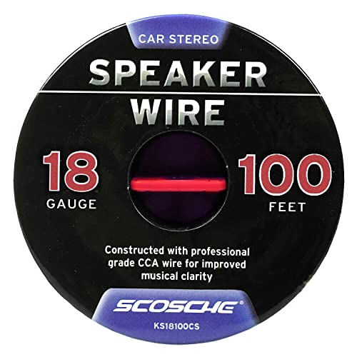 Scosche KS18100CS 18 Gauge CCA Car Stereo Speaker Wire - 18 AWG Audio Cable for Automotive Sound Systems - Copper Clad Aluminium 100 Foot Spool - Image 2