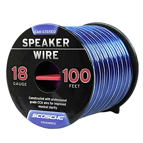 Scosche KS18100CS 18 Gauge CCA Car Stereo Speaker Wire - 18 AWG Audio Cable for Automotive Sound Systems - Copper Clad Aluminium 100 Foot Spool - Image 3