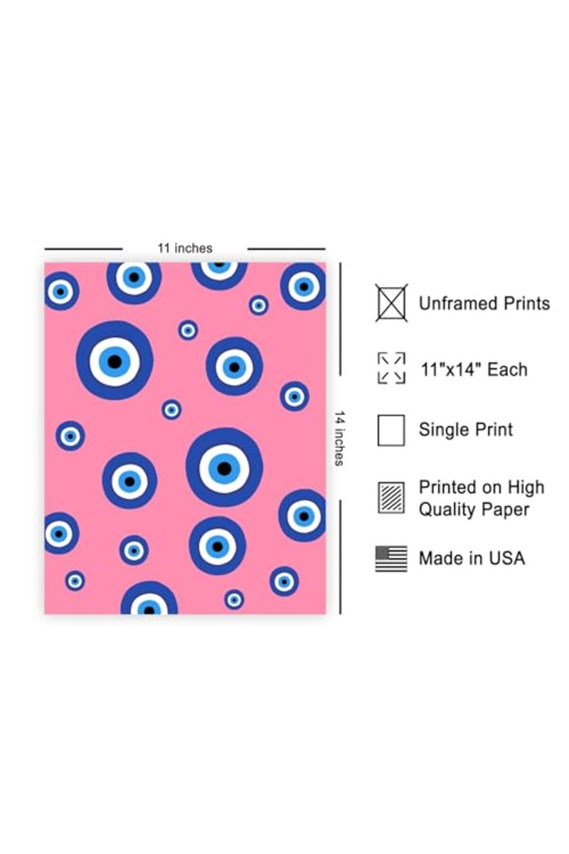 Poster Master Traditional Evil Eye Poster - Eye Pattern Print - Modern Art - Pop Art - Abstract Art - Gift for Men & Women - Chic Wall Decor for Bedroom, Living Room or Dorm - 11x14 UNFRAMED Wall Art - Image 2