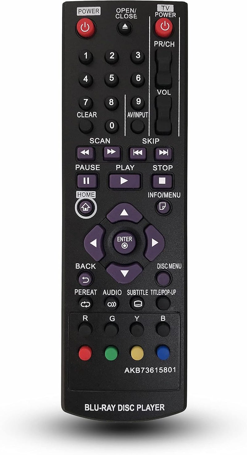 BOMAZ New Replacement Remote Control for LG BP135W BD270 BP320 BPM35 BP335W BD651N Blu-ray Disc Player - Image 1