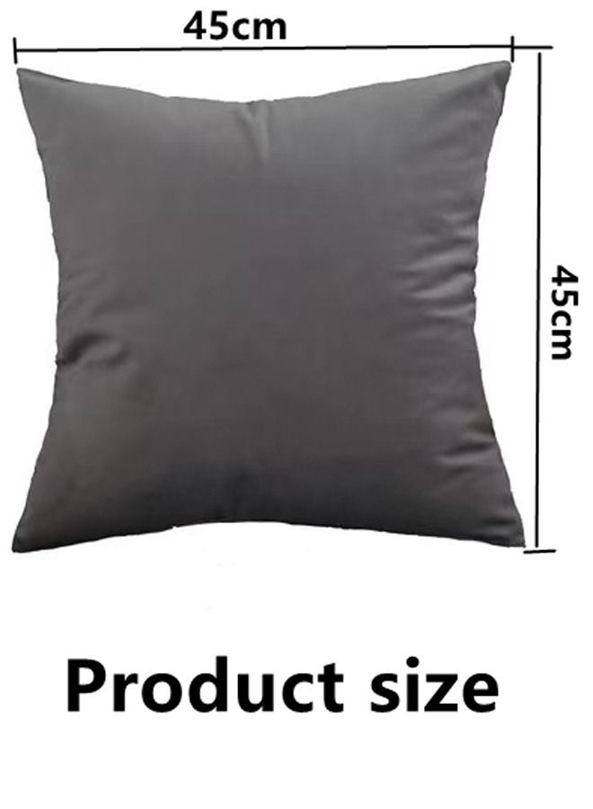 Kutis 4-Piece Throw Pillow Case Cushion Cover Velvet Dark Grey 45 x 45 Centimeter - Image 4