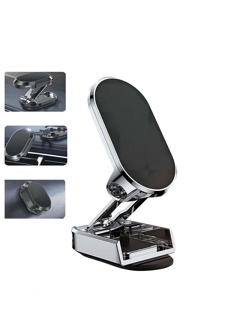 كول بيبي حامل هاتف للسيارة قابل للطي مع دوران 360 درجة وتصميم مغناطيسي قوي ومضاد للانزلاق لتشغيل سهل وآمن بيد واحدة متوافق مع معظم الهواتف الذكية (فضي) - Image 1