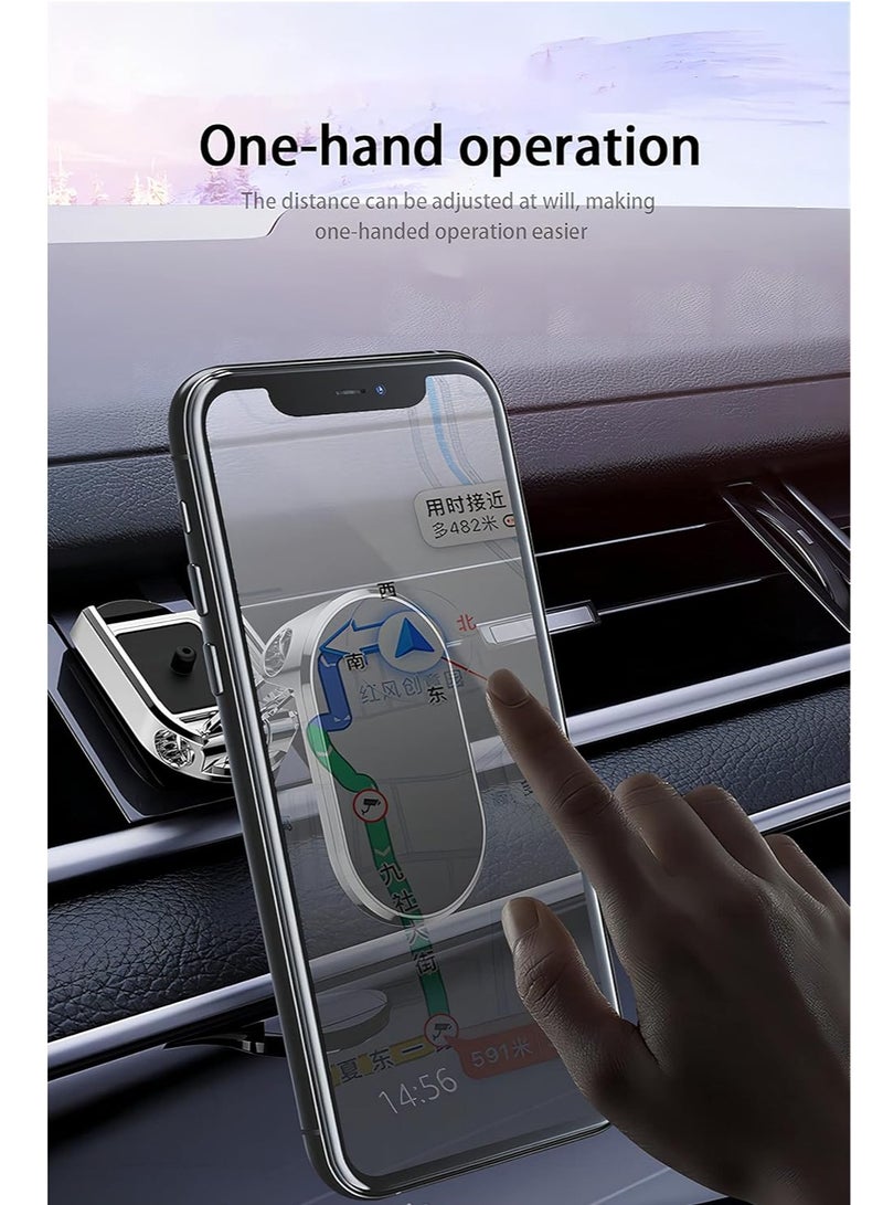 كول بيبي حامل هاتف للسيارة قابل للطي مع دوران 360 درجة وتصميم مغناطيسي قوي ومضاد للانزلاق لتشغيل سهل وآمن بيد واحدة متوافق مع معظم الهواتف الذكية (فضي) - Image 2