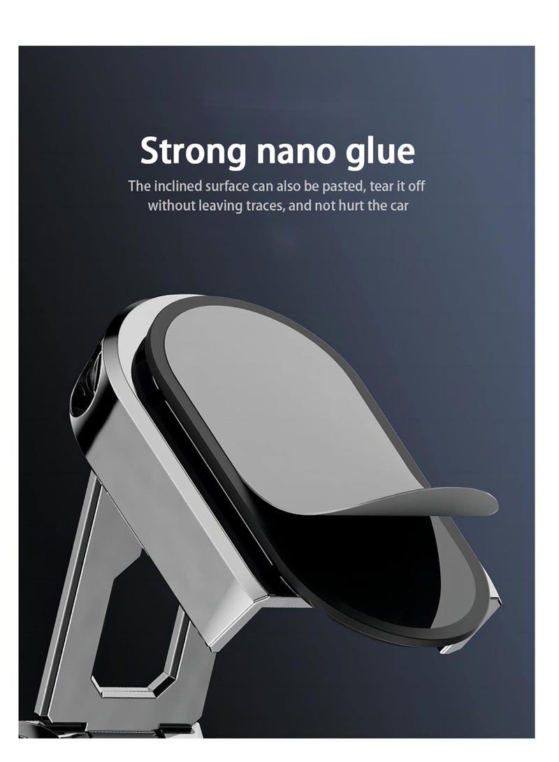 كول بيبي حامل هاتف للسيارة قابل للطي مع دوران 360 درجة وتصميم مغناطيسي قوي ومضاد للانزلاق لتشغيل سهل وآمن بيد واحدة متوافق مع معظم الهواتف الذكية (فضي) - Image 5