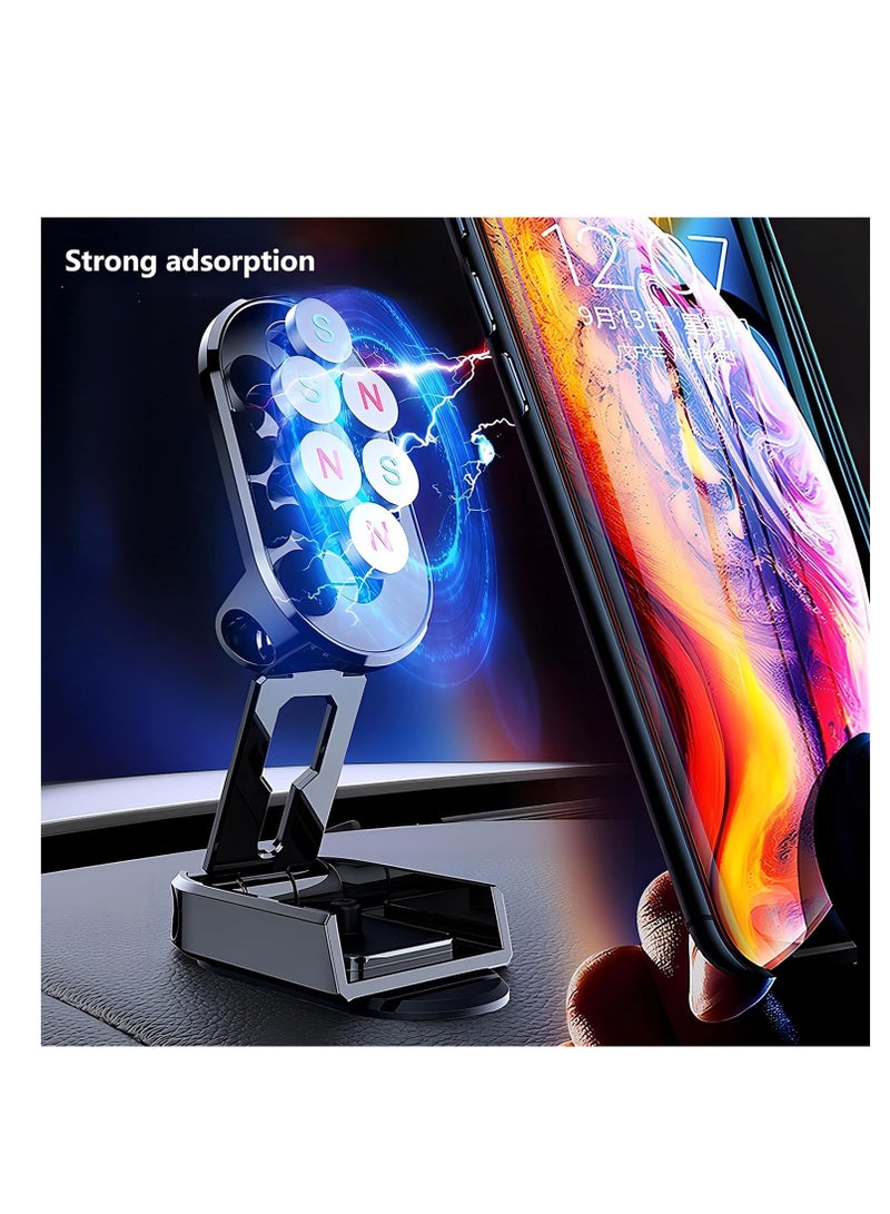 كول بيبي حامل هاتف للسيارة قابل للطي مع دوران 360 درجة وتصميم مغناطيسي قوي ومضاد للانزلاق لتشغيل سهل وآمن بيد واحدة متوافق مع معظم الهواتف الذكية (فضي) - Image 4