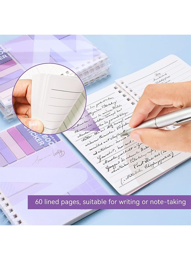 Sweet Life 2Pcs Color Sticky Note Books Combo, Spiral Binding Notebook with Index Label Tabs, Student Office Stationery Supplies - Image 5