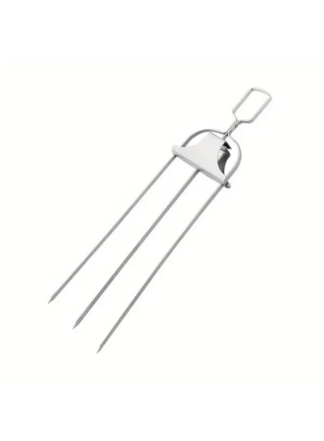 14 Inch Stainless Steel BBQ Grill Skewers With Easy Use Pusher Slider For Meat Chicken Sausages And Veggies Durable 3 Way Grilling Accessory - Image 3
