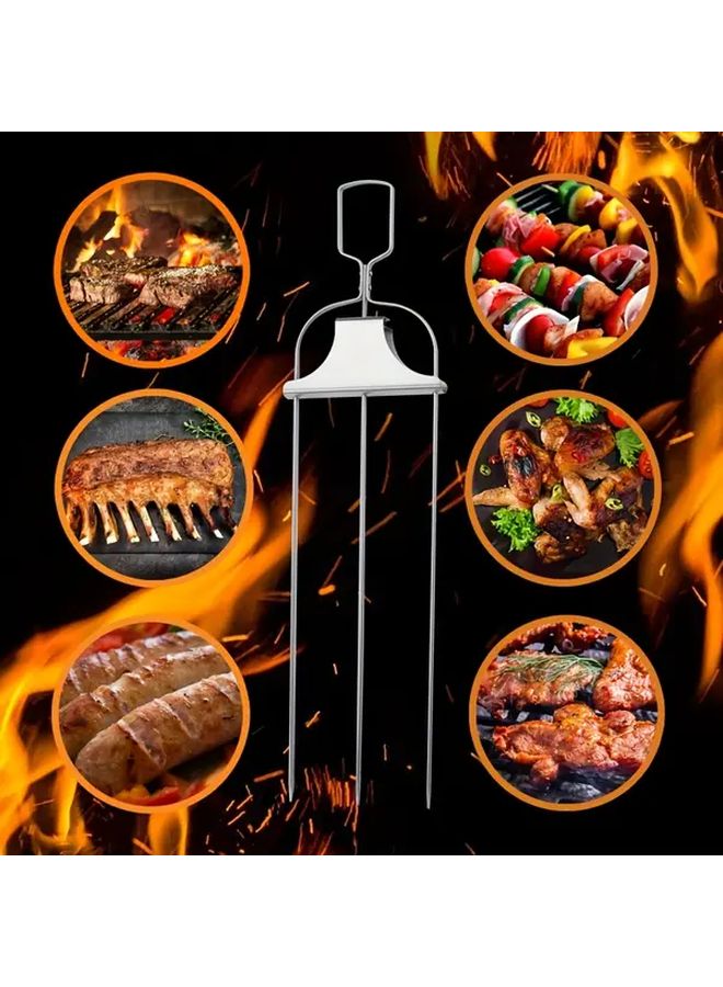 14 Inch Stainless Steel BBQ Grill Skewers With Easy Use Pusher Slider For Meat Chicken Sausages And Veggies Durable 3 Way Grilling Accessory - Image 5