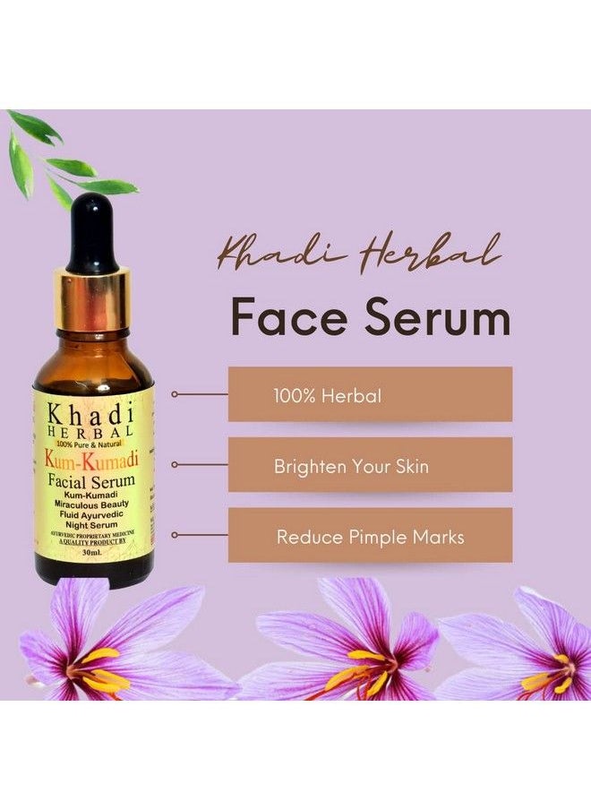 Khadi Herbal - Kumkumadi Face Serum For Miraculous Beauty Fluid Ayurvedic Night Serum 100% Natural Pack Of 2 (60Ml) - Image 1