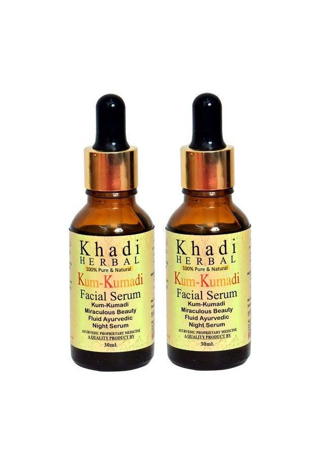 Khadi Herbal - Kumkumadi Face Serum For Miraculous Beauty Fluid Ayurvedic Night Serum 100% Natural Pack Of 2 (60Ml) - Image 1