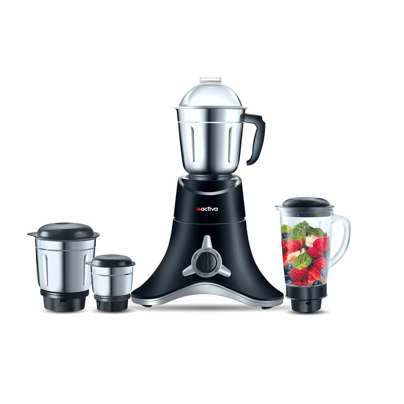 ACTIVA ABS Super Chef 900 Watts Powerful Motor Mixer Grinder With 4 Jars | 2 Years Motor, Black - Image 1
