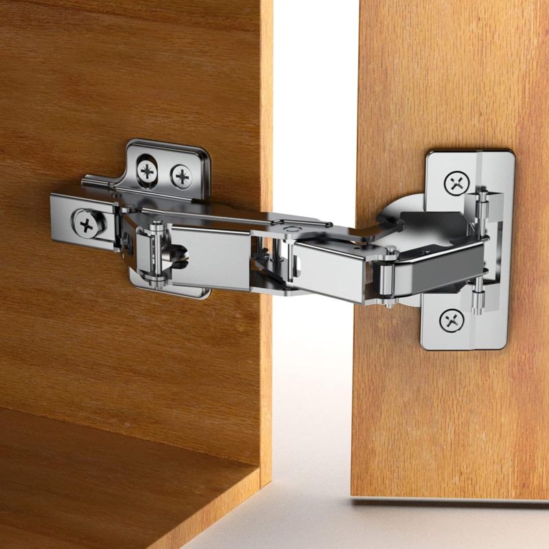 175 Degree Soft Close Frameless Cabinet Hinges - 3D 6-Way Adjustable Clip-On Installation, Durable Cold-Rolled Steel Silver Hinges for Kitchen Corner Cabinets & Furniture Doors - Image 2