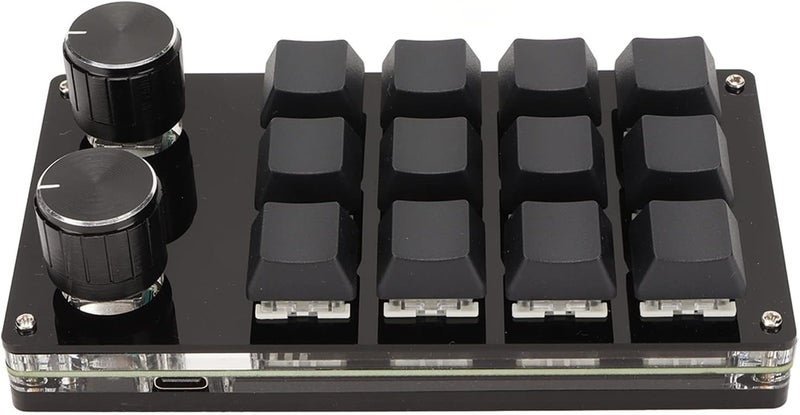 كلاراكو لوحة مفاتيح ميكانيكية ماكرو بيد واحدة من كلاركو، لوحة مفاتيح ماكرو قابلة للبرمجة RGB بـ 12 مفتاحًا مع مقبضين، مفاتيح زرقاء، لوحة مفاتيح ميكانيكية متعددة الوظائف محمولة للألعاب للكمبيوتر الشخصي والمكتب والألعاب - Image 1