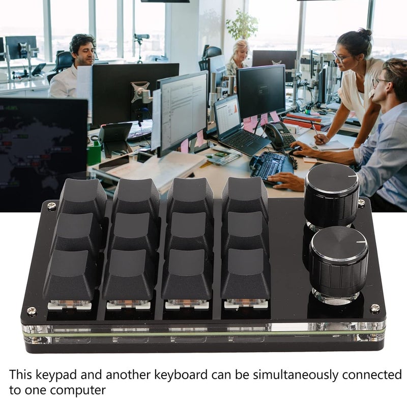 كلاراكو لوحة مفاتيح ميكانيكية ماكرو بيد واحدة من كلاركو، لوحة مفاتيح ماكرو قابلة للبرمجة RGB بـ 12 مفتاحًا مع مقبضين، مفاتيح زرقاء، لوحة مفاتيح ميكانيكية متعددة الوظائف محمولة للألعاب للكمبيوتر الشخصي والمكتب والألعاب - Image 2