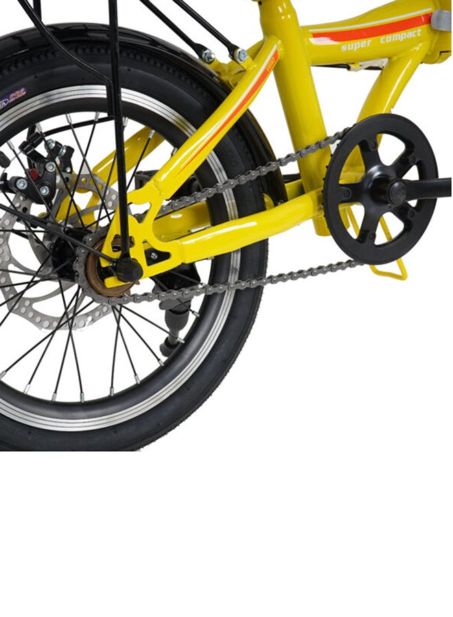 Vego Folding Bike || 16 Inch Wheel Size || Single Speed|| Kids Unisex || Adjustable Seat || Yellow - Image 3