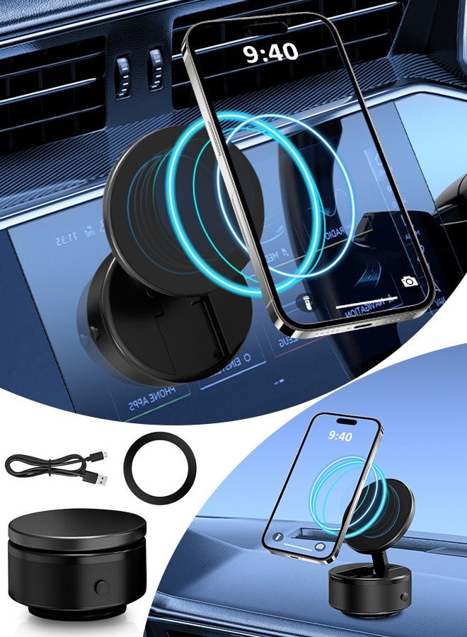 dida-cosmos Electric Vacuum Magnetic Phone Mount, 360° Rotating Suction Cup Holder, Universal Suction Cup, Magsafe Car Mount for Car, Gym, Home, Office  - Image 1