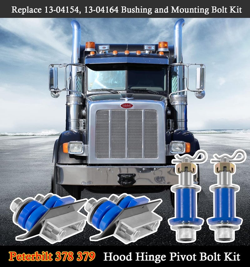 Camoo Engine Hood Pivot Bolts Bushings Kit for Peterbilt 378 379 - Image 2