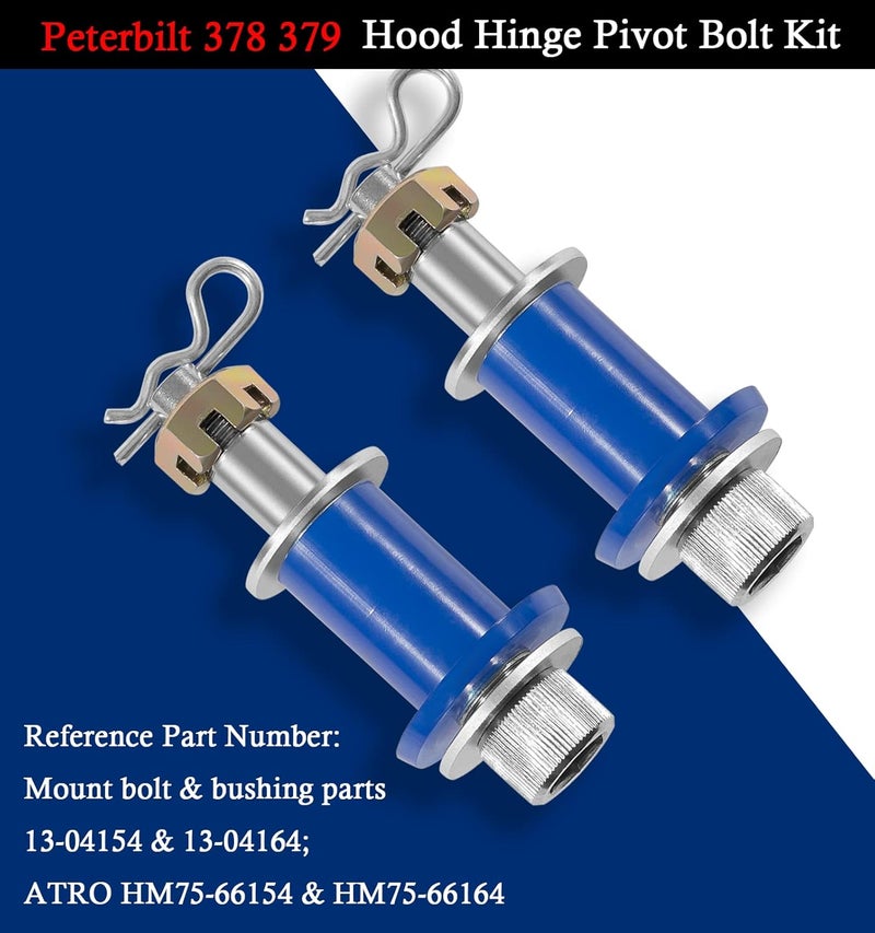 Camoo Engine Hood Pivot Bolts Bushings Kit for Peterbilt 378 379 - Image 3