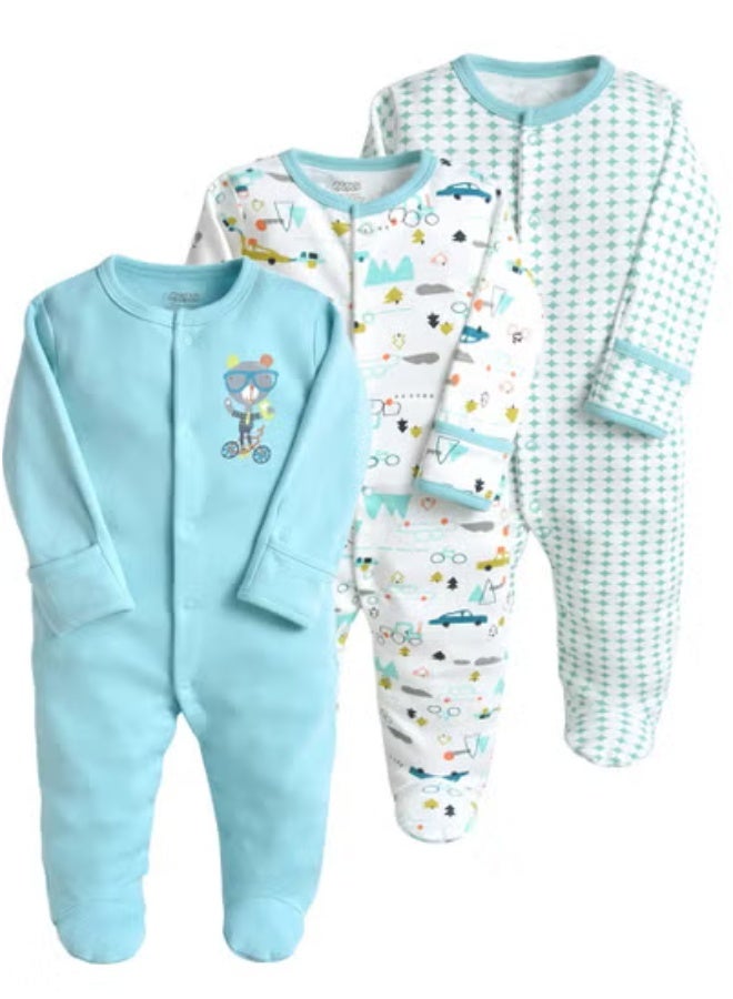 RedMapleTEK Three-Piece Cotton-Footed Baby Crawling Suit Bodysuit  - Image 1