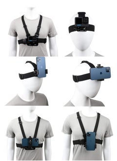 SJet Accessories Set for GoPro Hero 12/11/10/9/8/7/6/5/4 , Quick Release Head Strap Mount + Chest Mount Harness Kit for POV/VLOG Compatible with iPhone,Samsung,DJI Action,and Action Cameras  - Image 1