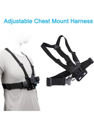 Accessories Set for GoPro Hero 12/11/10/9/8/7/6/5/4 , Quick Release Head Strap Mount + Chest Mount Harness Kit for POV/VLOG Compatible with iPhone,Samsung,DJI Action,and Action Cameras - view 2