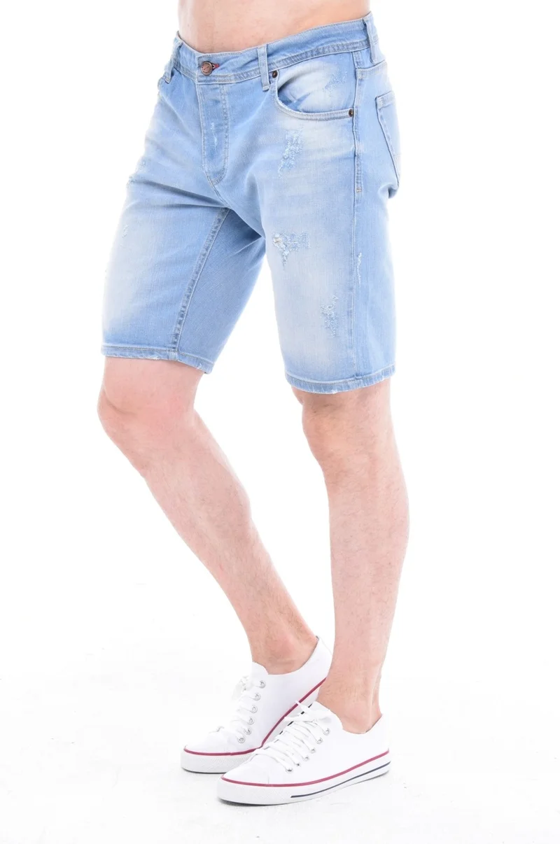 Cedy Denim Men Alanya Blue Wear Denim Shorts Slim Fit Jean Shorts C342