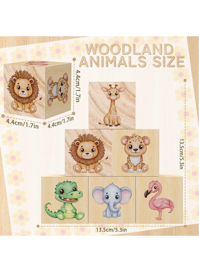ANJUU 6PCS Safari Nursery Decor for Girls and Boys, Woodland Animal Nursery Decorations with Animal Themed, Wooden Flamingo Decor, Cute and Lovely Room Decor for Baby Nursery - Image 2