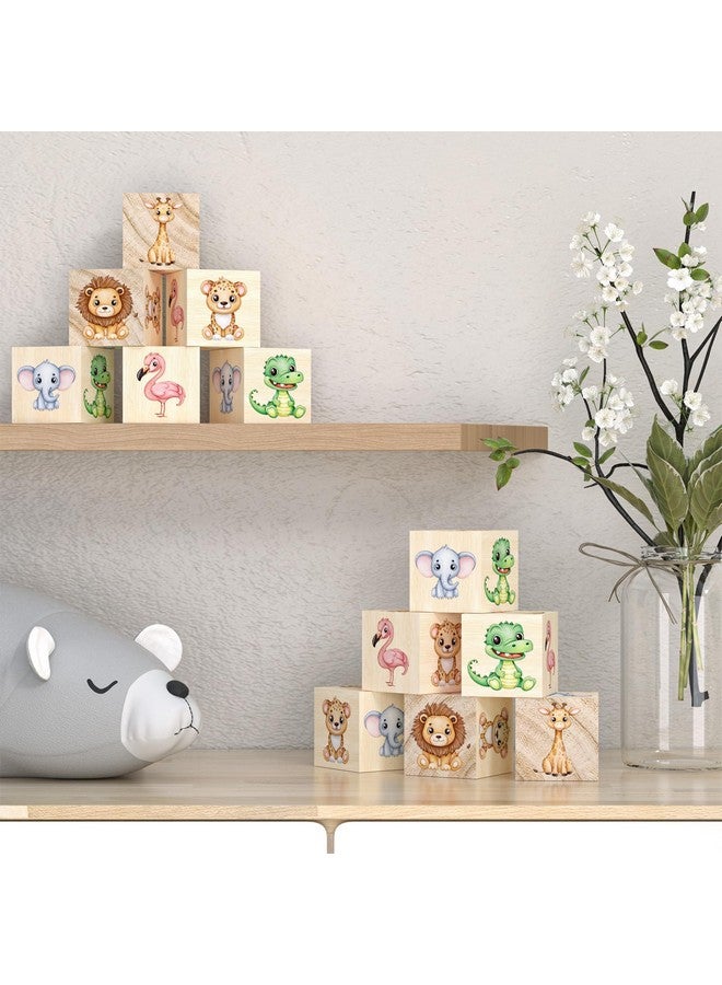 ANJUU 6PCS Safari Nursery Decor for Girls and Boys, Woodland Animal Nursery Decorations with Animal Themed, Wooden Flamingo Decor, Cute and Lovely Room Decor for Baby Nursery - Image 4