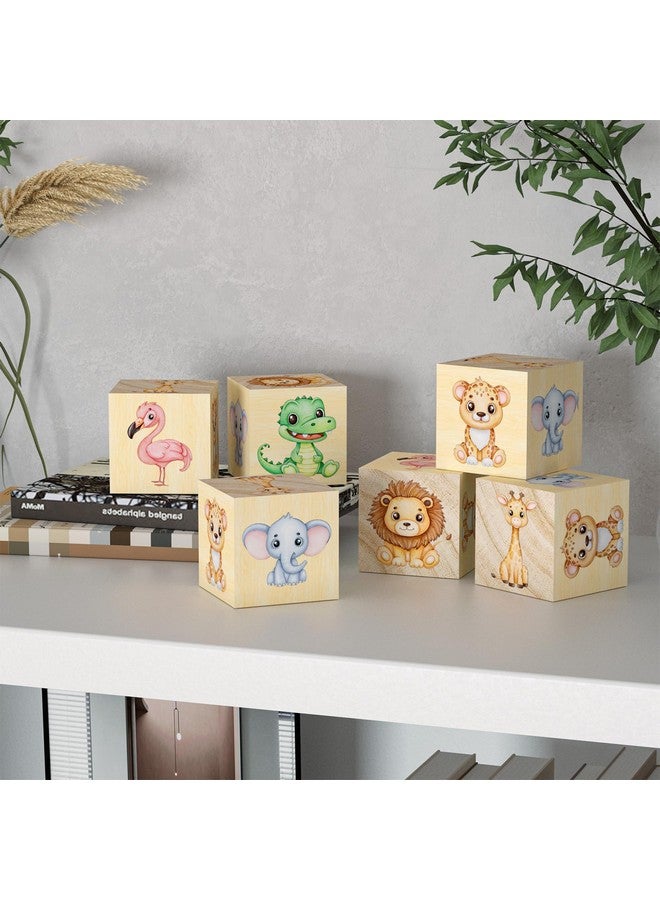 ANJUU 6PCS Safari Nursery Decor for Girls and Boys, Woodland Animal Nursery Decorations with Animal Themed, Wooden Flamingo Decor, Cute and Lovely Room Decor for Baby Nursery - Image 5