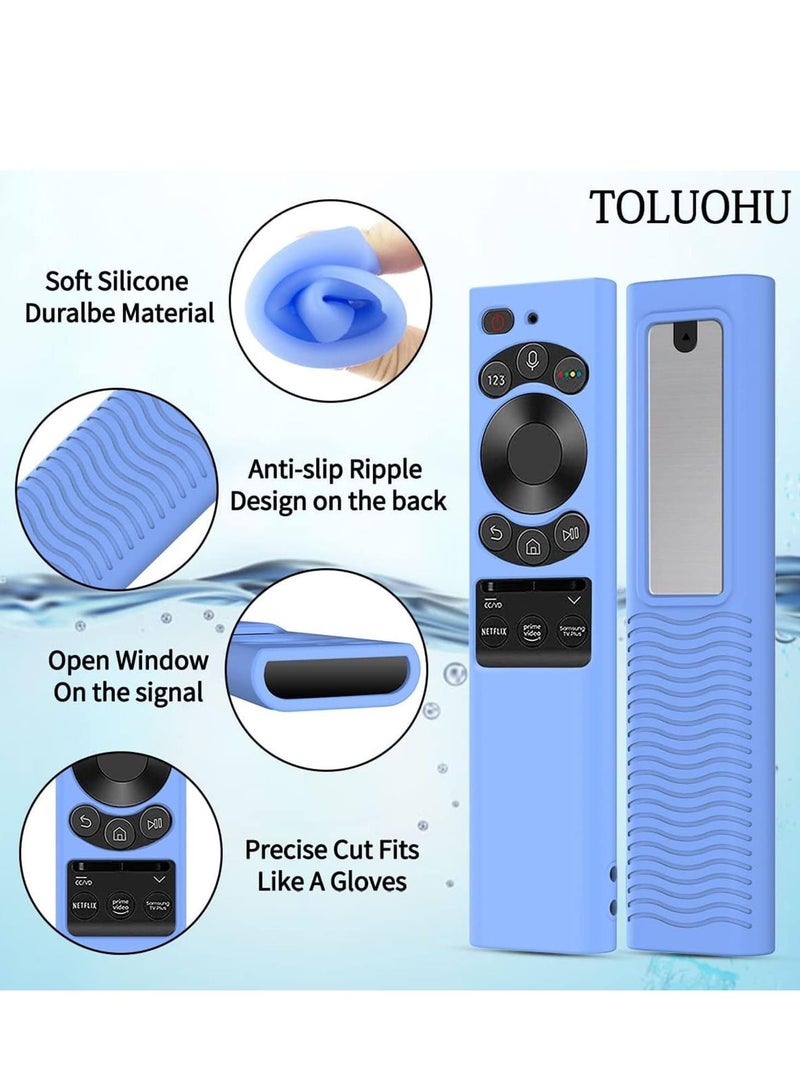 SYOSI Covers for Samsung Smart TV Solar Cell Remote Control Replacement Case Silicone Protective Cover with Lanyards Shockproof Battery Back Skin Holder Glow in Dark 3 Pack  - Image 2