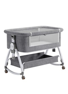 Arabest Newborn Crib, Splicing Big Bed, Portable Foldable Baby Bed, Multifunctional Movable Cradle Bed  - Image 1