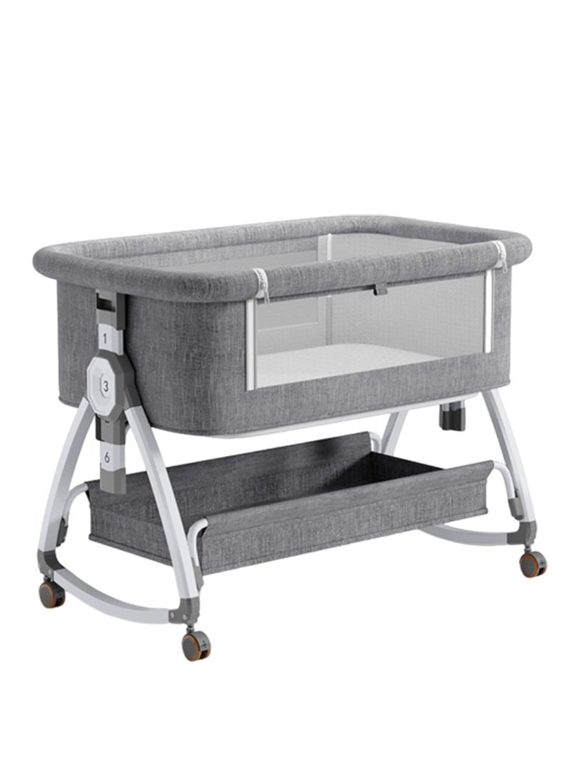Arabest - Newborn Crib, Splicing Big Bed, Portable Foldable Baby Bed, Multifunctional Movable Cradle Bed - Image 1