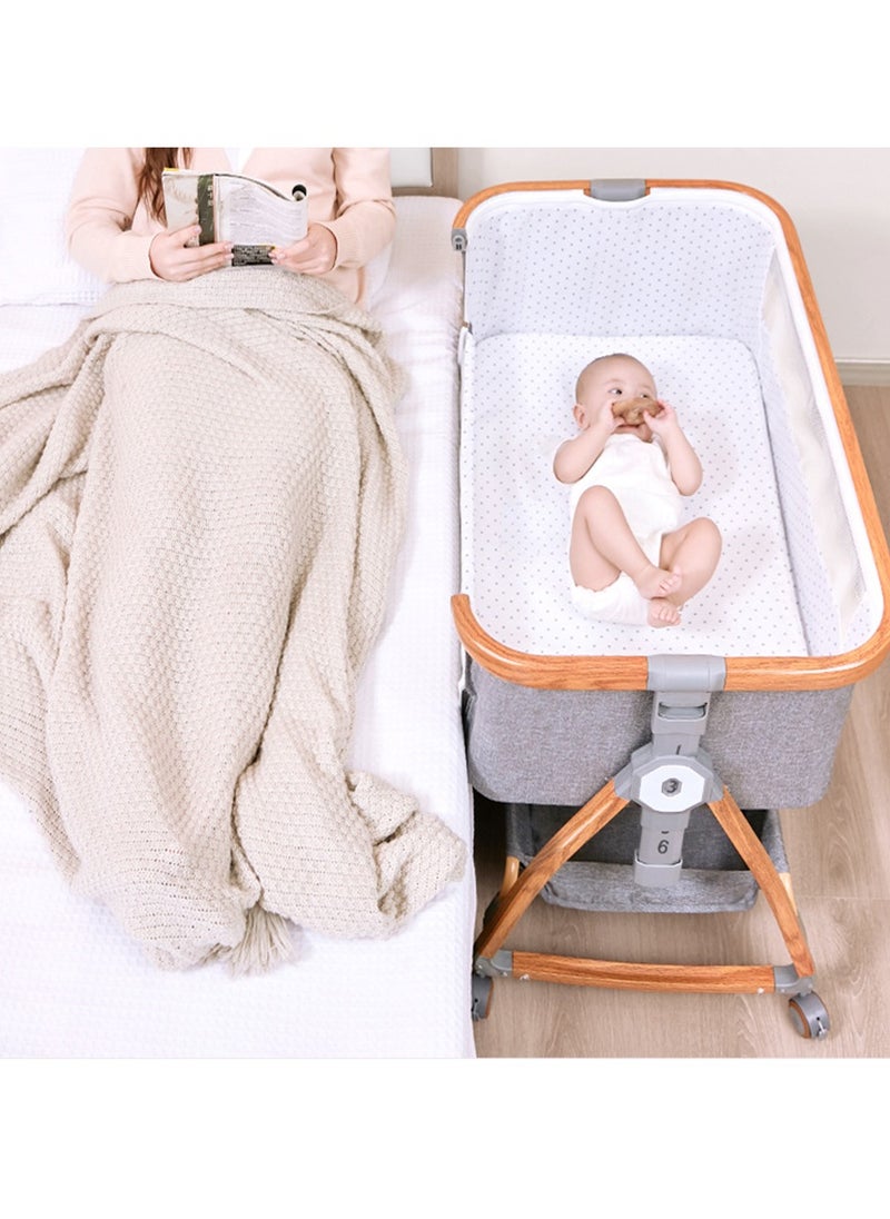 Arabest - Newborn Crib, Splicing Big Bed, Portable Foldable Baby Bed, Multifunctional Movable Cradle Bed - Image 1