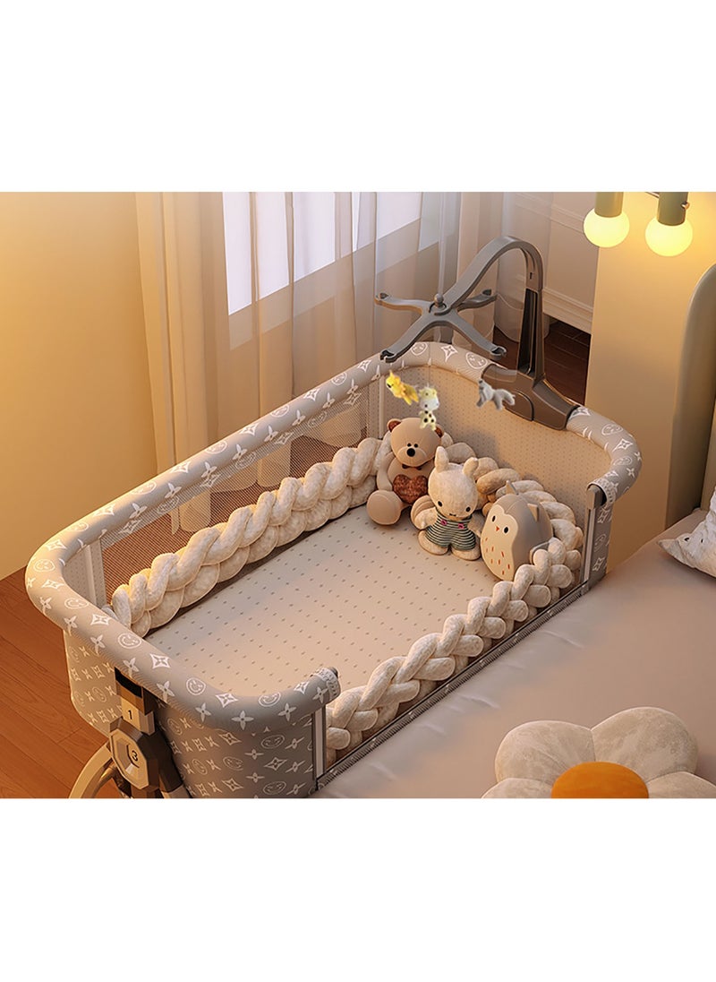 Arabest - Newborn Crib, Splicing Big Bed, Portable Foldable Baby Bed, Multifunctional Movable Cradle Bed - Image 1