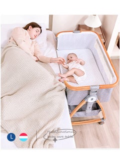 Arabest Newborn Crib, Splicing Big Bed, Portable Foldable Baby Bed, Multifunctional Movable Cradle Bed  - Image 5