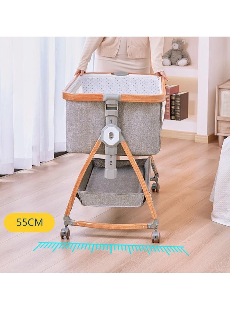 Arabest - Newborn Crib, Splicing Big Bed, Portable Foldable Baby Bed, Multifunctional Movable Cradle Bed - Image 1
