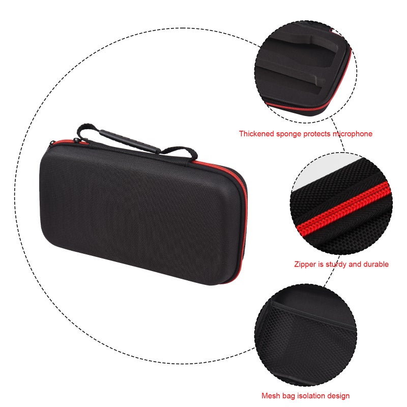 Microphone Case Dual Microphones Carrying Bag Mic Bag Storage Box Carry Case Water-resistant Shock-proof Black for Storing Two Microphones - Image 5