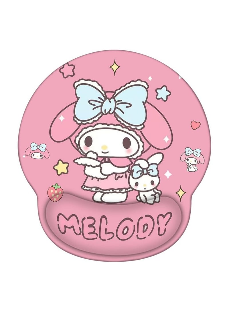 General Cute melody mouse pad with wrist rest support, anime desktop accessories office supplies, ergonomic desk laptop mouse pads  - Image 1